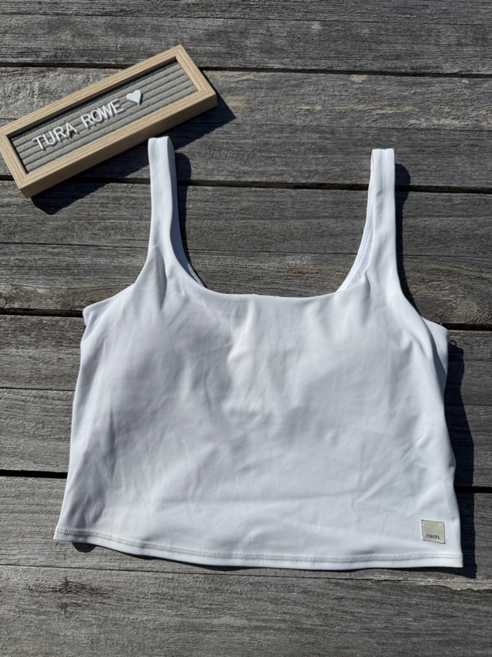 White Scoop Neck Crop Tank Top